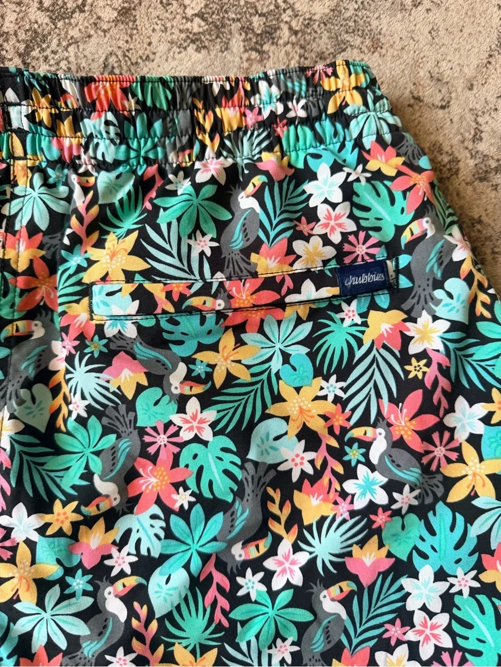 chubbies Pink Lined Tropical Swim Shorts